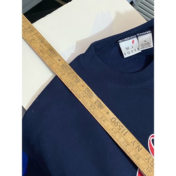 Laborers Union NY Twin Towers  Sweatshirt XL Vintage Blue Red 2000 -Back Hit- - Picture 4 of 13